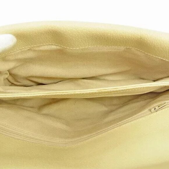 GUCCI Clutch Bag Double G Plate Beige ?~ Gray PVC ?~ Leather Authentic USED T038 - Picture 6 of 6